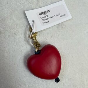 Clare V. Grande Heart Fob Poppy